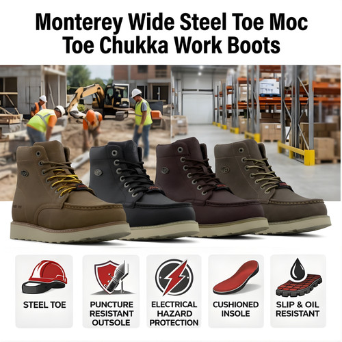 Men wide steel toe moc - men,